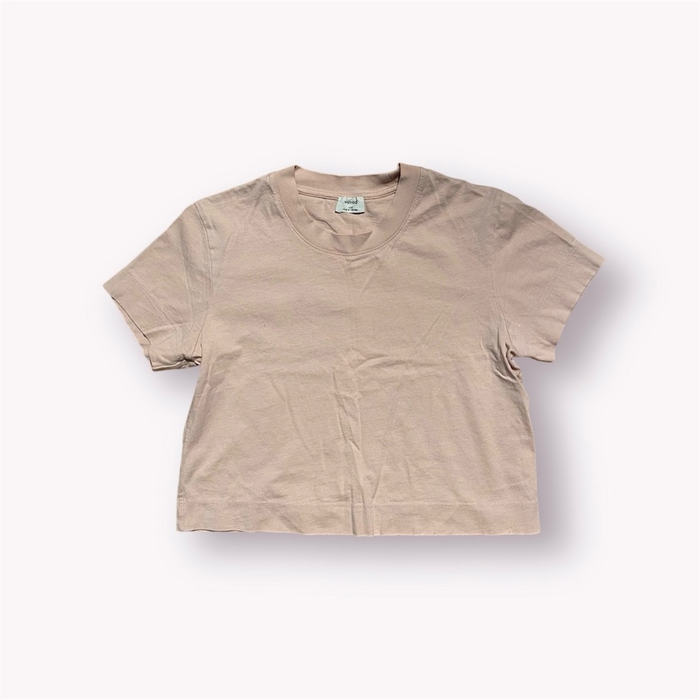 Aritzia Wilfred Free Cropped Light Pink Tee